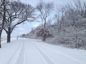 road covered by snow